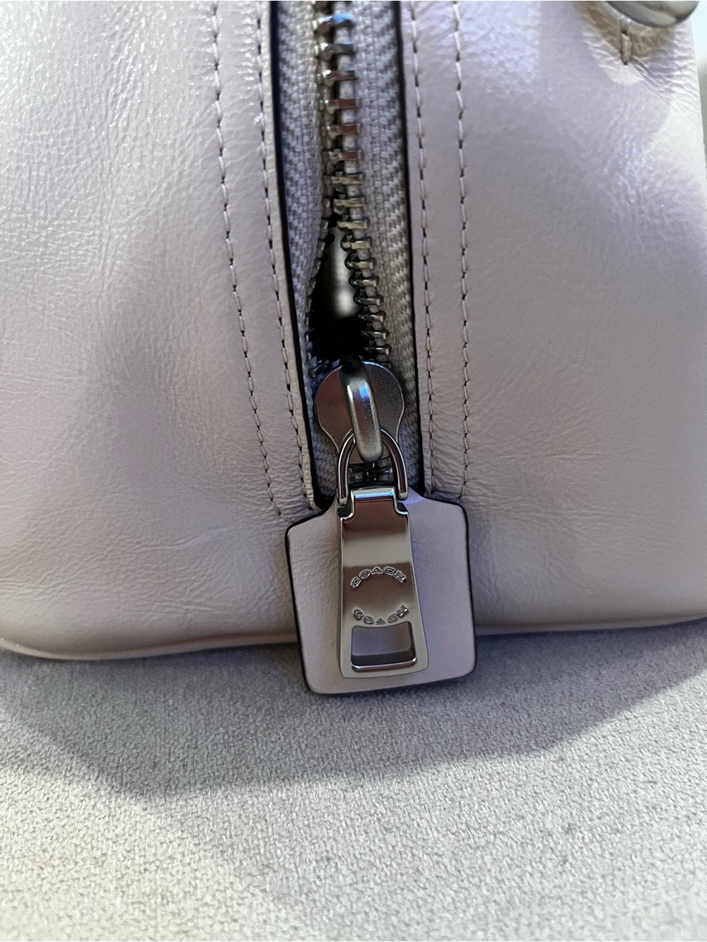 COACH Glazed white/Cream Leather Cube Rogue Satchel with Strap - Picture 6 of 7